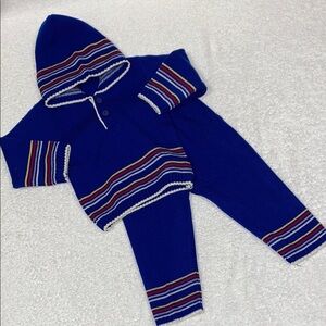 Swini knitwear 3/6m Colorful Striped Knit Hoodie and Pants Set
